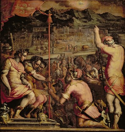 The Founding of Florence from the ceiling of the Salone dei Cinquecento, 1565 by Giorgio Vasari